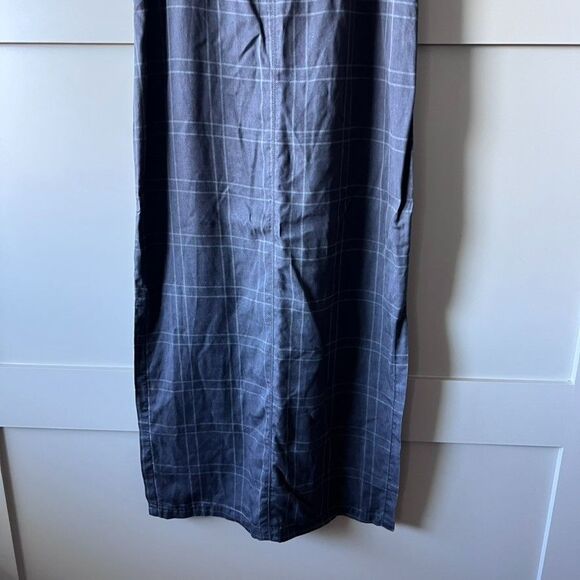 Top Shop Women’s Plaid Dress Size 8 Midi Gray Black Sleeveless V Neck Zip Slits - Picture 5 of 16